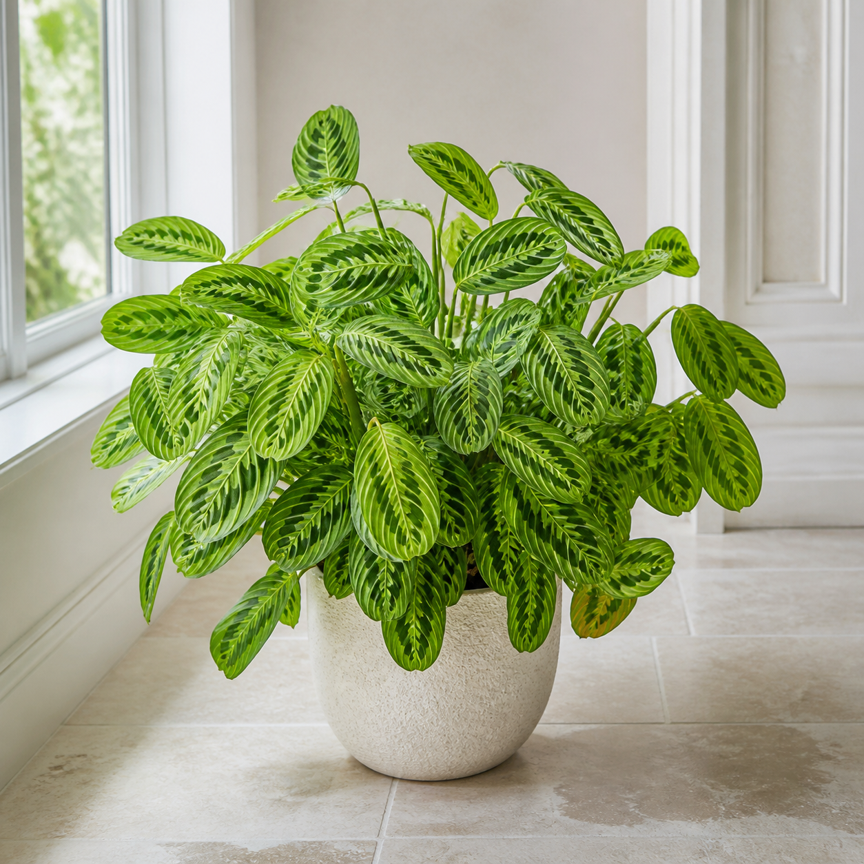 maranta-lemon-lime Dospělá maranta Lemon Lime s limetkovou kresbou listů