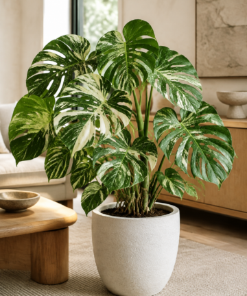 Monstera deliciosa 'Thai Constellation' s krémově bílým panašováním listů